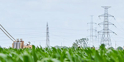 landscape with pylons